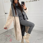 Komplet dres sweterkowy damski BONNIE & CARLEE OLAVOGA grafitowy