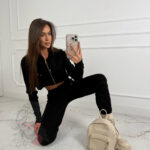 Komplet dres sweterkowy damski BONNIE & CARLEE OLAVOGA czarny