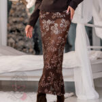 Spódnica koronkowa Perla Oscura brązowa