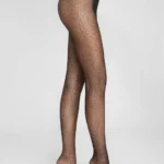 Rajstopy damskie kabaretki o żakardowym splocie Charly czarne