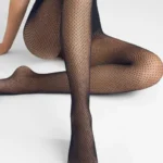 Rajstopy damskie kabaretki o żakardowym splocie Charly czarne