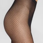 Rajstopy damskie kabaretki o żakardowym splocie Charly czarne