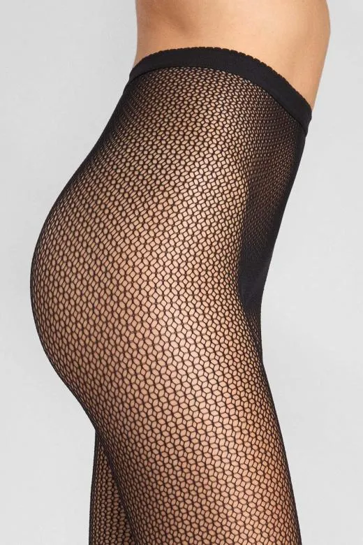 Rajstopy damskie kabaretki o żakardowym splocie Charly czarne