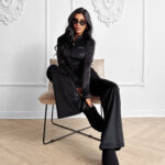 Kombinezon damski OLAVOGA CRYSTAL FLARE czarny