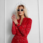 Kombinezon koronkowy OLAVOGA NIGHTFALL czerwony