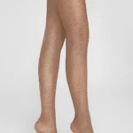 ajstopy damskie kabaretki o żakardowym splocie Charly mocca