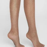 ajstopy damskie kabaretki o żakardowym splocie Charly mocca