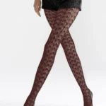 Rajstopy damskie żakardowe z wiskozy Sophia czekoladowe