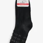 Skarpetki damskie prążkowane z ozdobnym ściągaczem Mirrors czarne