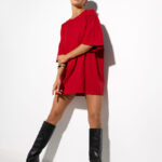 Damski T-shirt Smile Miss City czerwony