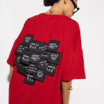 Damski T-shirt Smile Miss City czerwony