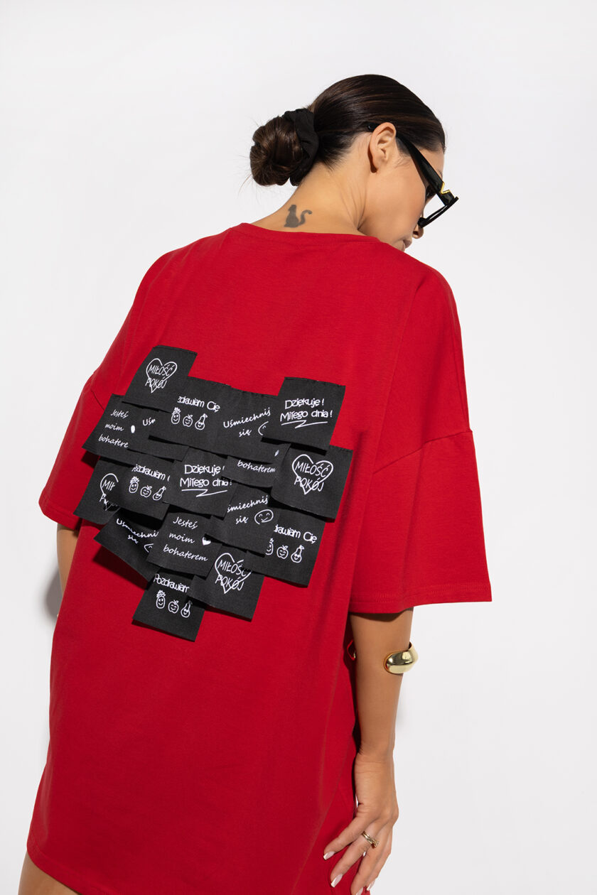 Damski T-shirt Smile Miss City czerwony