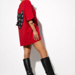 Damski T-shirt Smile Miss City czerwony