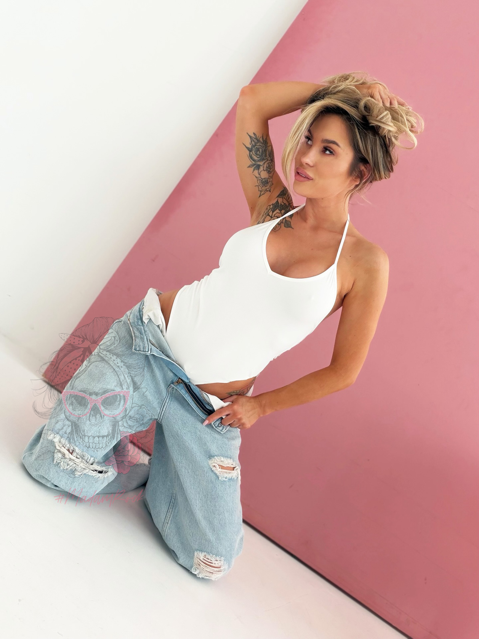 Body na ramiączka elastyczne Millagro Sotar białe