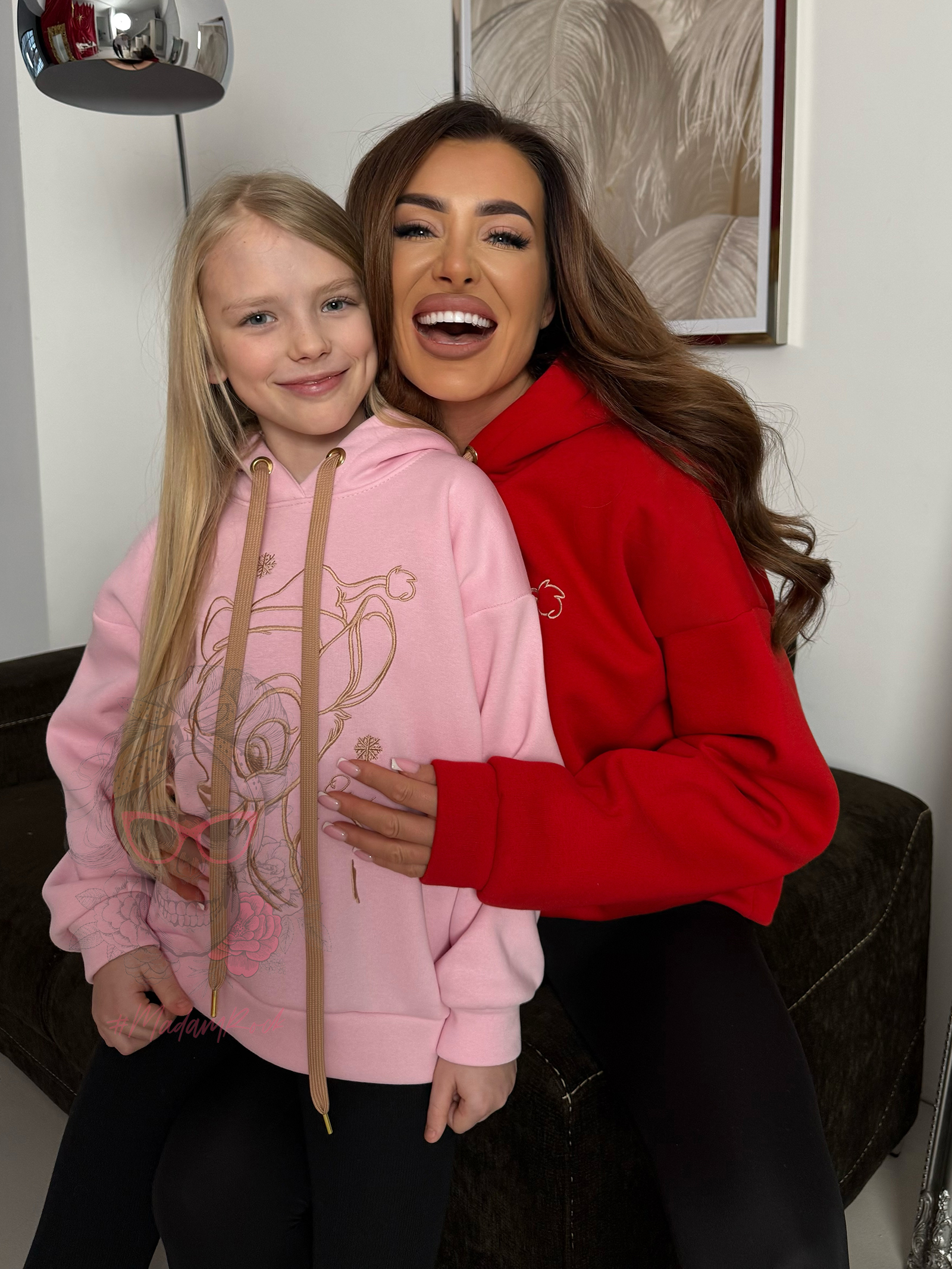 Bluza dziecięca Olavoga Bambi mama i córka różowa