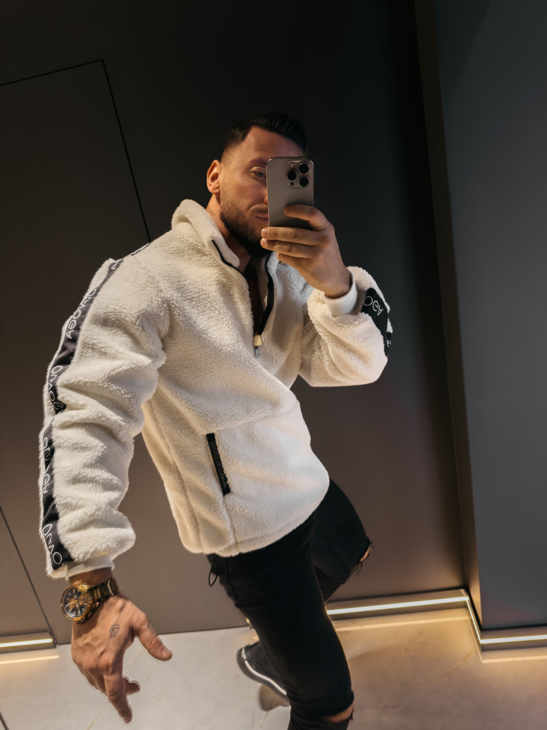 Polar męski OLAVOGA SETTLINE ecru