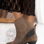 Botki kowbojki skórzane Rock Artust cappucino