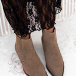 Botki kowbojki skórzane Rock Artust cappucino