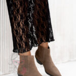 Botki kowbojki skórzane Rock Artust cappucino