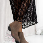 Botki kowbojki skórzane Rock Artust cappucino