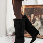 Kozaki zamszowe szpilki Madam Boldera czarne