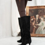 Kozaki zamszowe szpilki Madam Boldera czarne