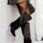 Kozaki zamszowe szpilki Madam Boldera czarne