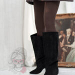 Kozaki zamszowe szpilki Madam Boldera czarne