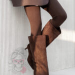 Kozaki zamszowe szpilki Madam Boldera brązowe