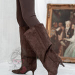 Kozaki zamszowe szpilki Madam Boldera brązowe