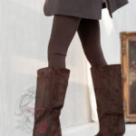 Kozaki zamszowe szpilki Madam Boldera brązowe