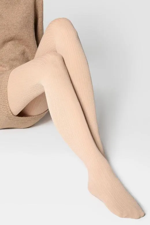 Rajstopy damskie Cashmerea z kaszmiru i wiskozy kremowe