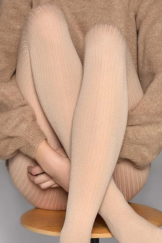 Rajstopy damskie Cashmerea z kaszmiru i wiskozy kremowe