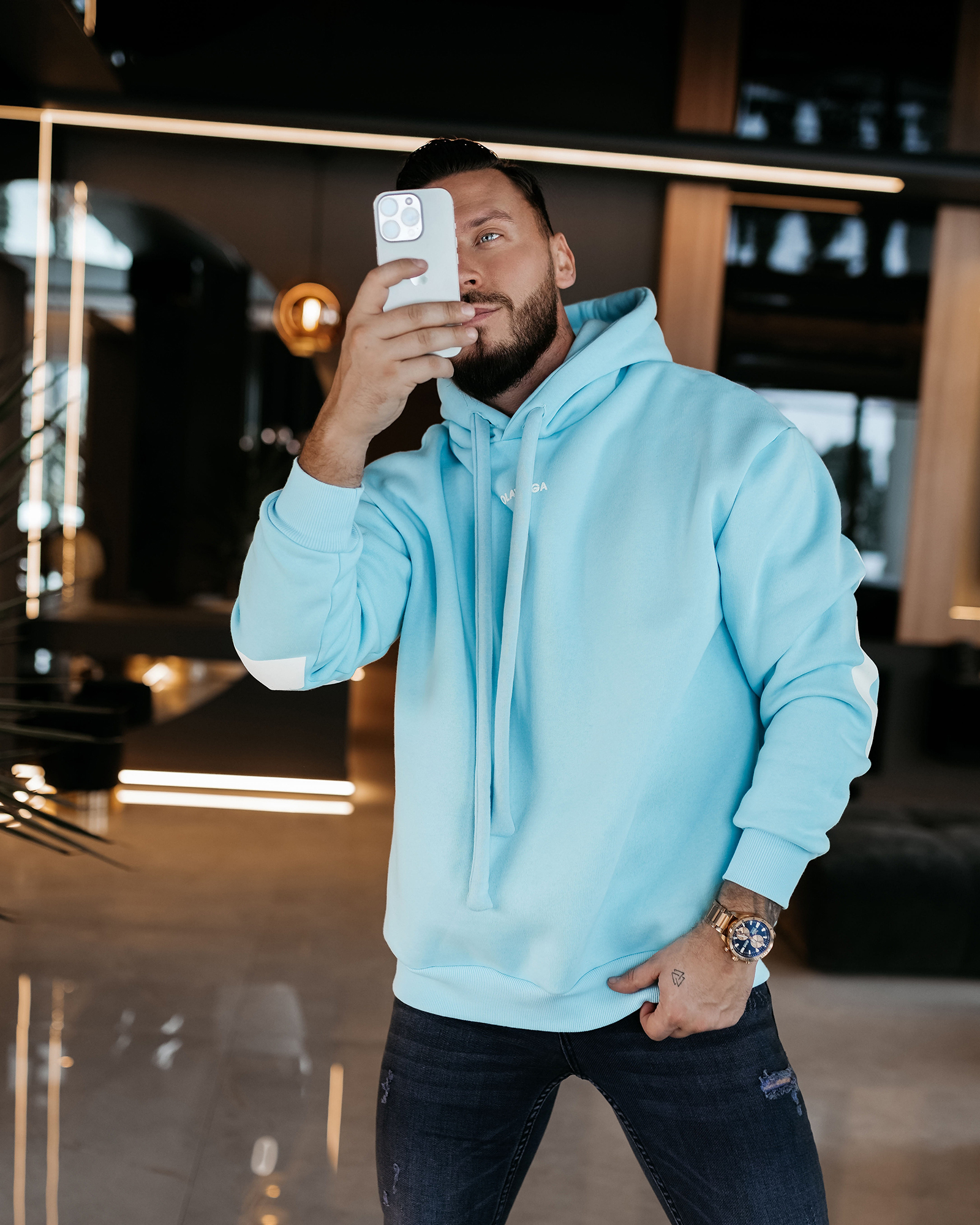 Bluza męska OLAVOGA VINTA niebieska Bluza męska OLAVOGA VINTA niebieska