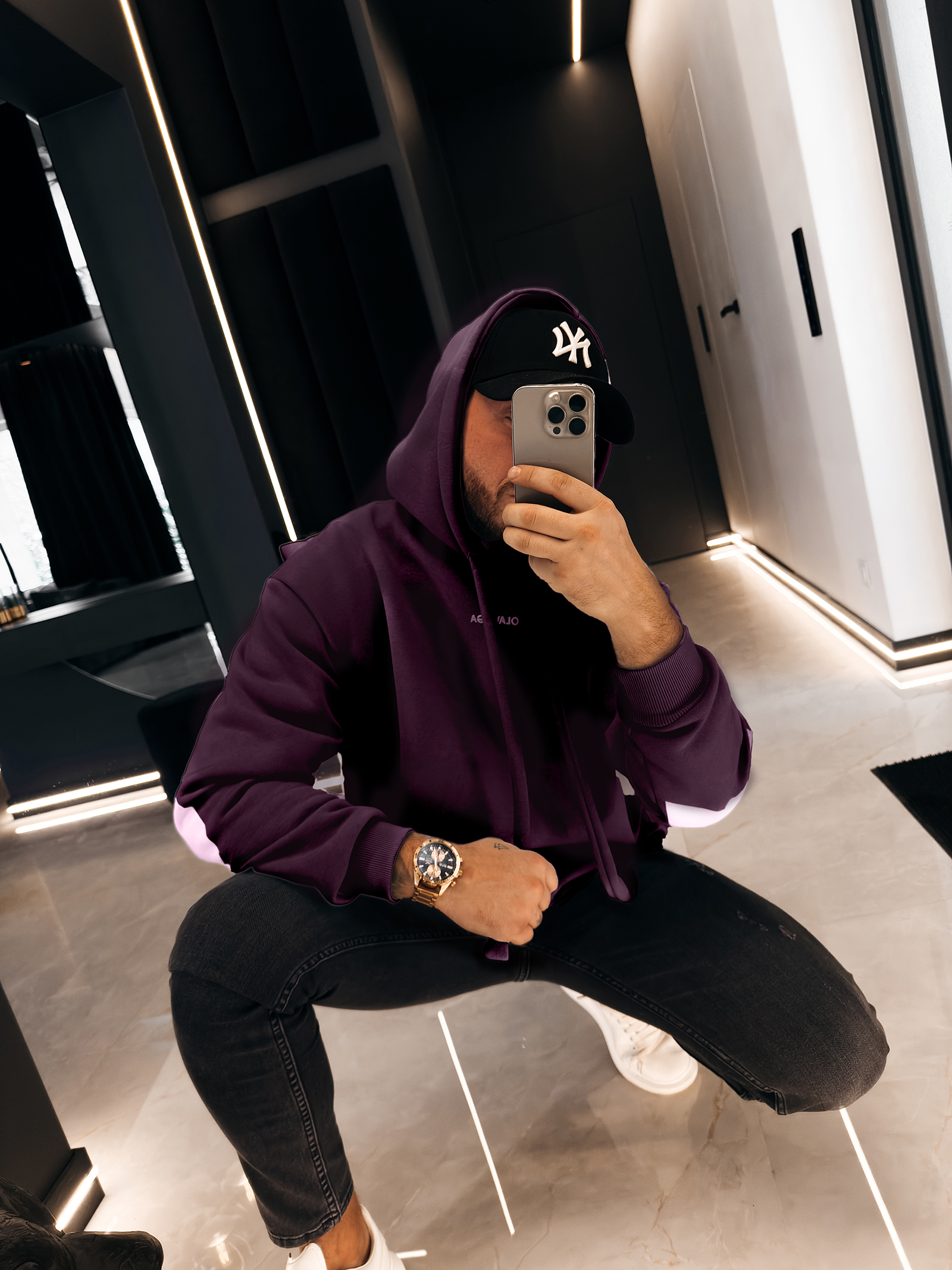 Bluza męska OLAVOGA VINTA śliwkowa