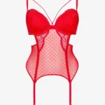 Gorset Desira z podwiązkami czerwony