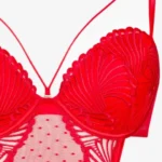 Gorset Desira z podwiązkami czerwony