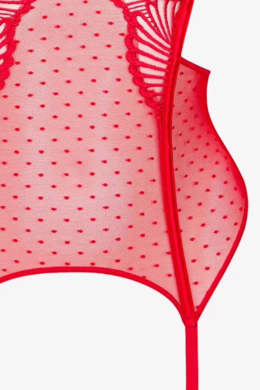 Gorset Desira z podwiązkami czerwony