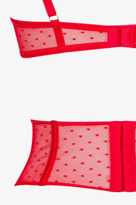 Gorset Desira z podwiązkami czerwony