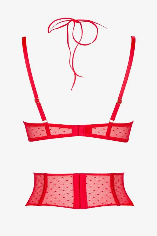 Gorset Desira z podwiązkami czerwony
