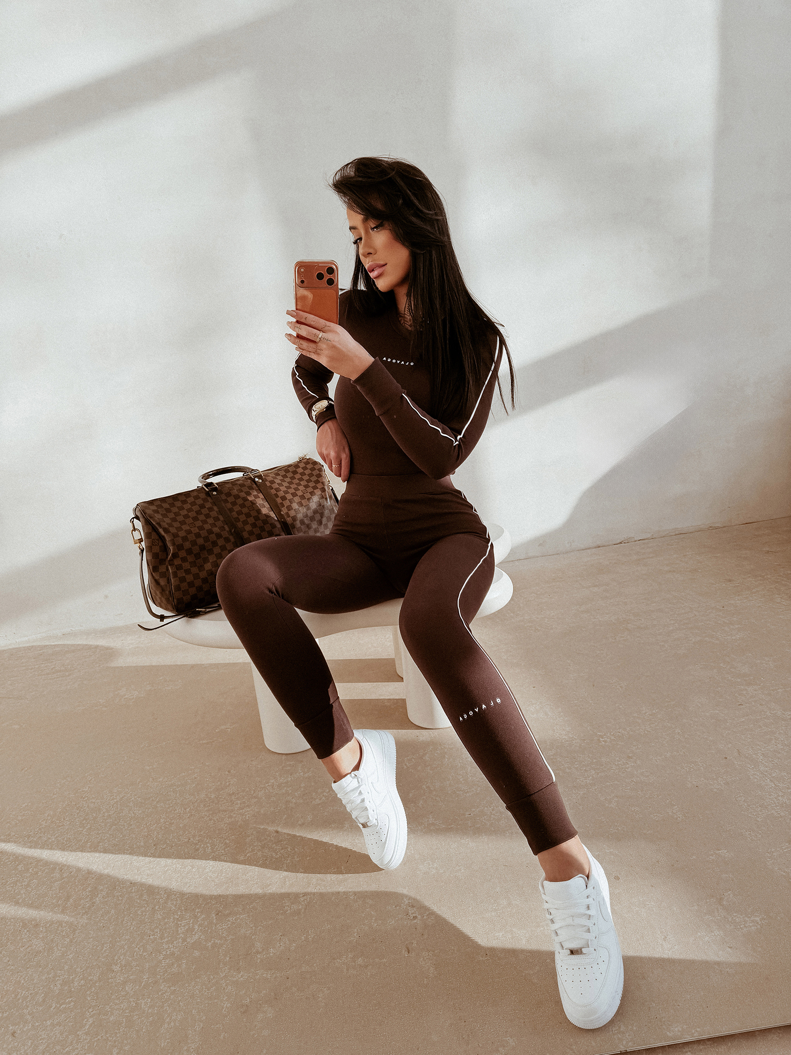 Komplet damski OLAVOGA EASILY brązowy