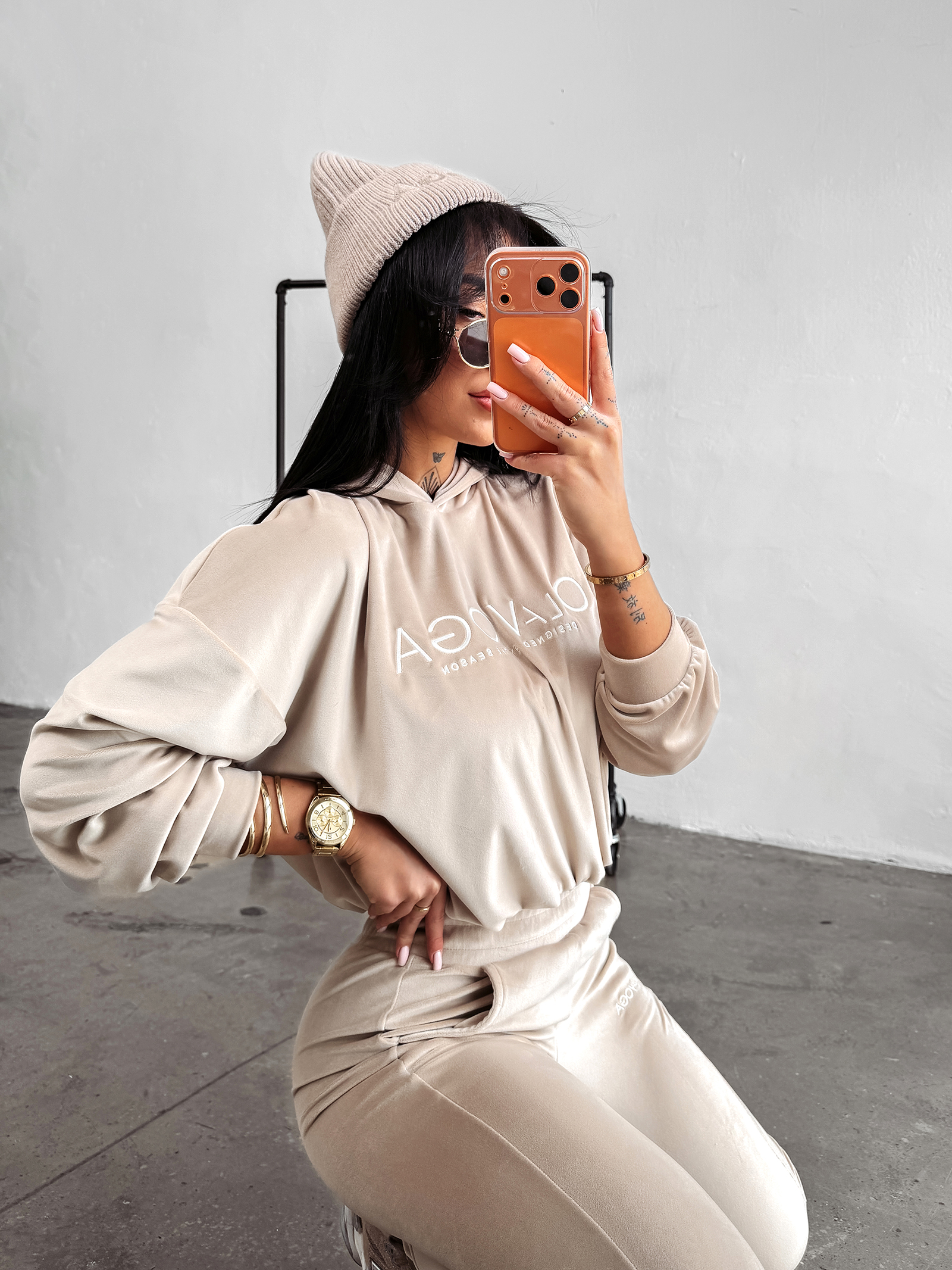 Komplet damski OLAVOGA HANDIES beżowy