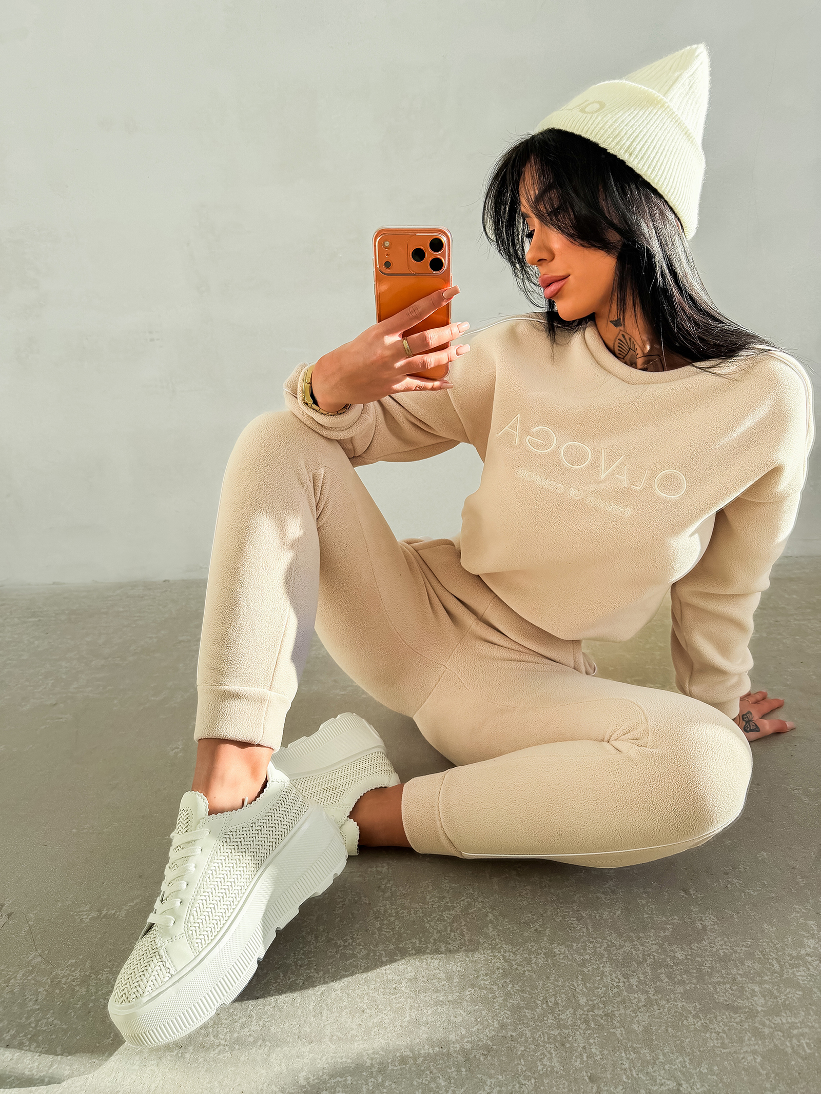 Komplet damski OLAVOGA LENTO beżowy