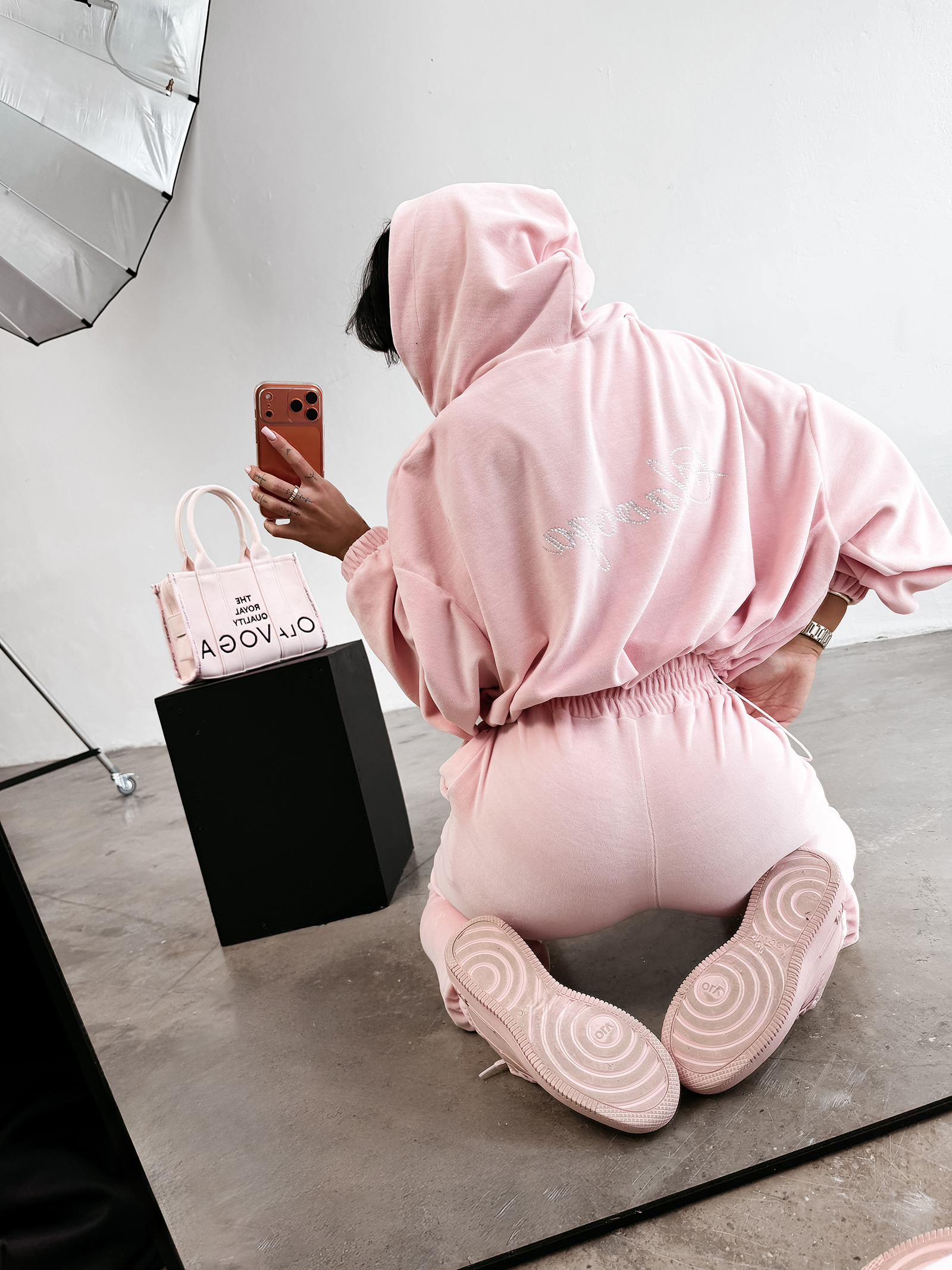 Komplet damski OLAVOGA PRISM pudrowy róż