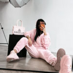 Komplet damski OLAVOGA PRISM pudrowy róż