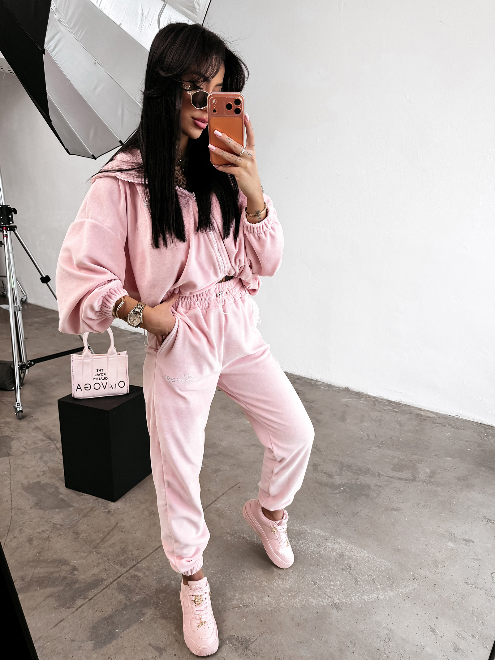 Komplet damski OLAVOGA PRISM pudrowy róż