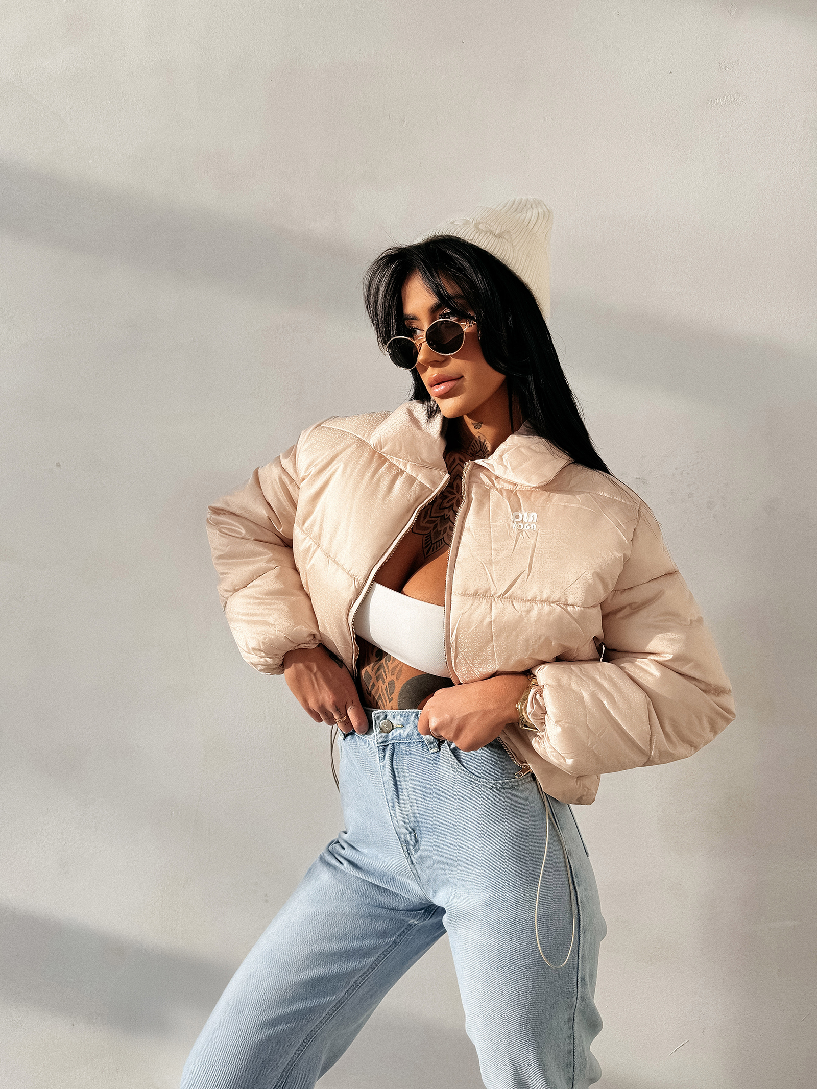 Kurtka damska OLAVOGA YUE beżowa