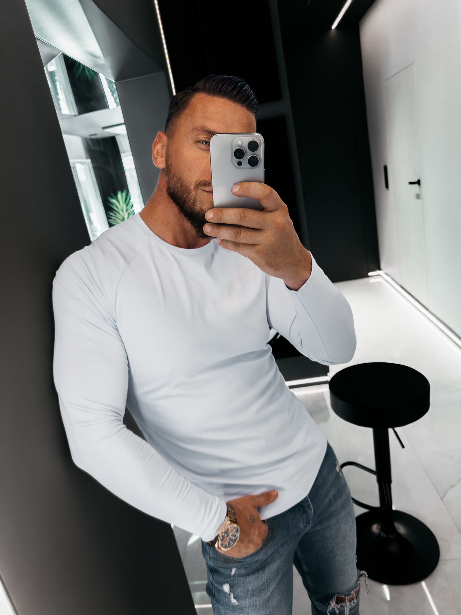 Longsleeve męski OLAVOGA MIRE niebieski