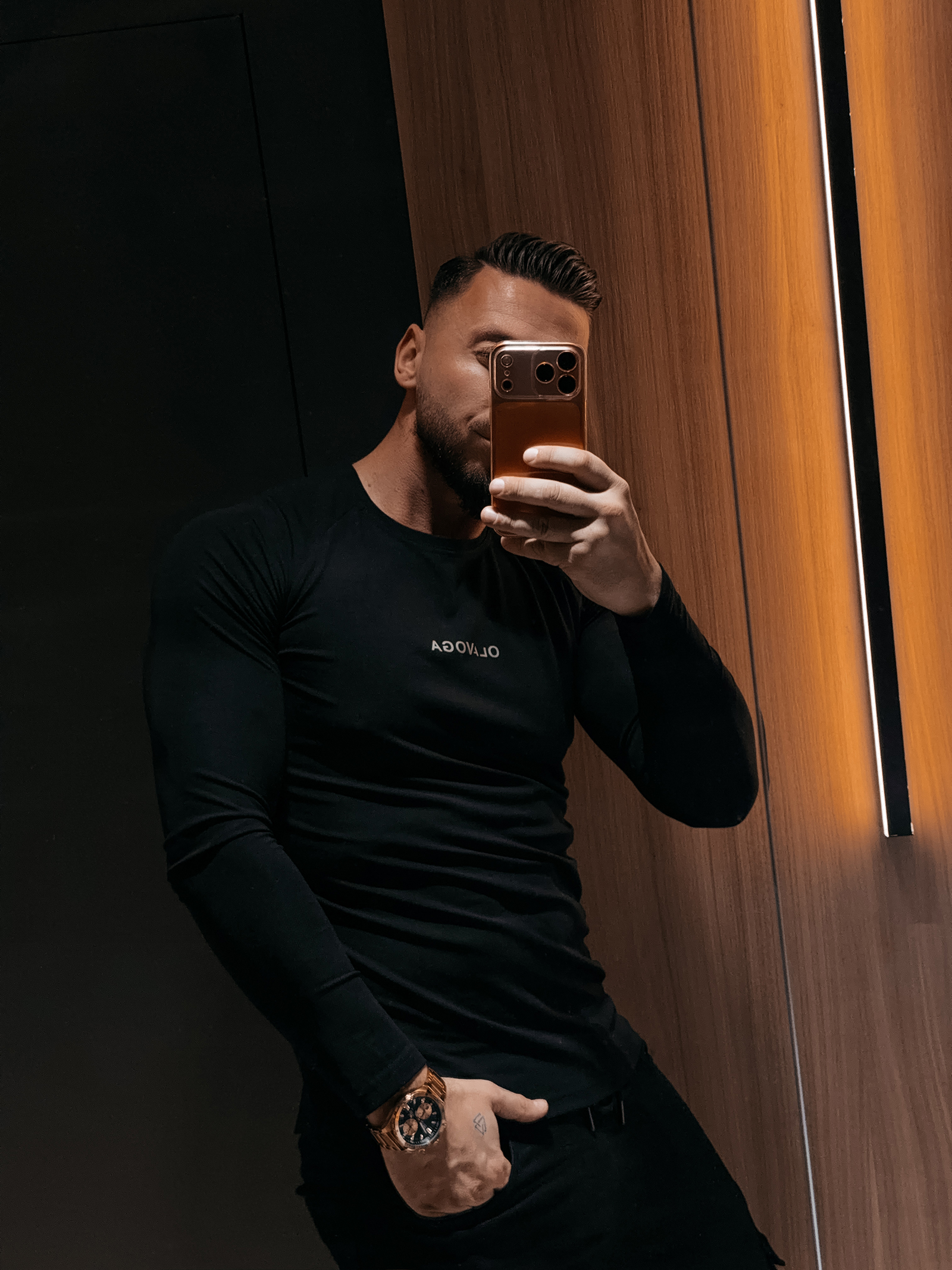 Longsleeve męski OLAVOGA ZURI czarny