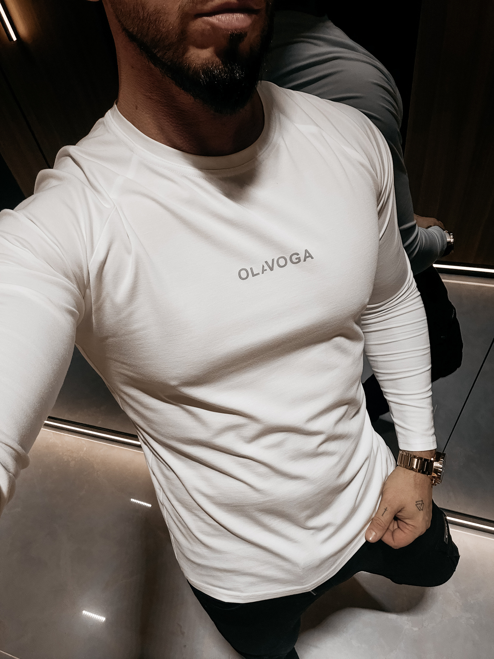 Longsleeve męski OLAVOGA ZURI ecru